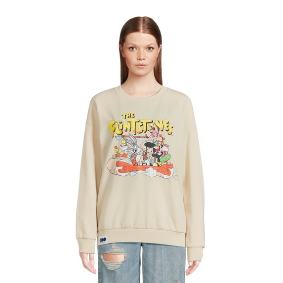 WB 100 x Flintstones Women's Crewneck Sweatshirt, Sizes XS-3XL