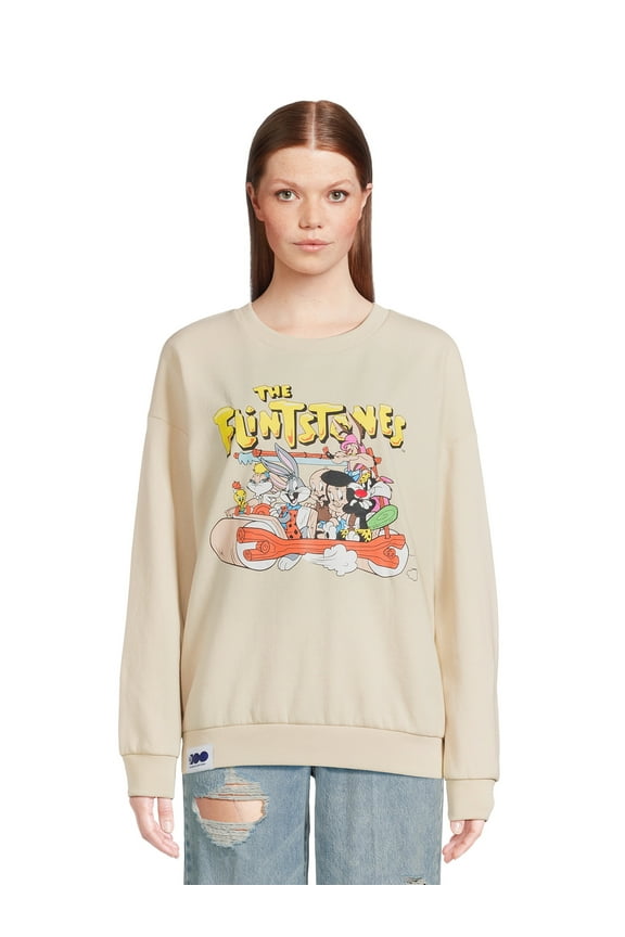 WB 100 x Flintstones Women's Crewneck Sweatshirt, Sizes XS-3XL