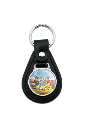 WB 100th Looney Tunes Wizard of Oz Black Leather Keychain
