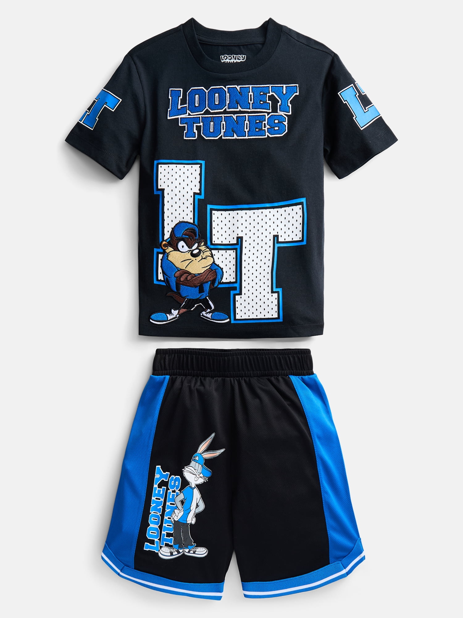 Looney Tunes Boys Short Sleeve Tee and Matching Basketball Shorts Set, 2-Piece, Sizes 4-12