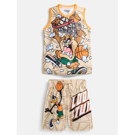 Warner Bros. Looney Tunes Boys Basketball Jersey and Matching Shorts Set, 2-Piece, Sizes 4-12
