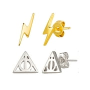 WB Women's Harry Potter Gold Plated Earring 14KT, Sterling Silver