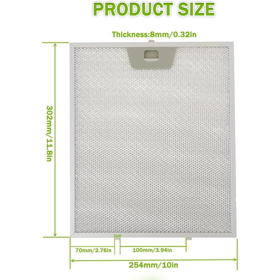 WB02X24871 Range Hood Grease Filter Replacement 5 Layer Aluminum Mesh Hood Grease Filter Fit for JVW5361SJSS JVW5361EJ1ES JVW5361EJES(2Pack)
