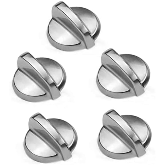 WB03T10325 Heavy Metal Knobs Compatible with G.E Cooktop Burner Stove Control Knobs Replace 2691864 AP5690210 PS3510510 EAP3510510 (5 Pack)