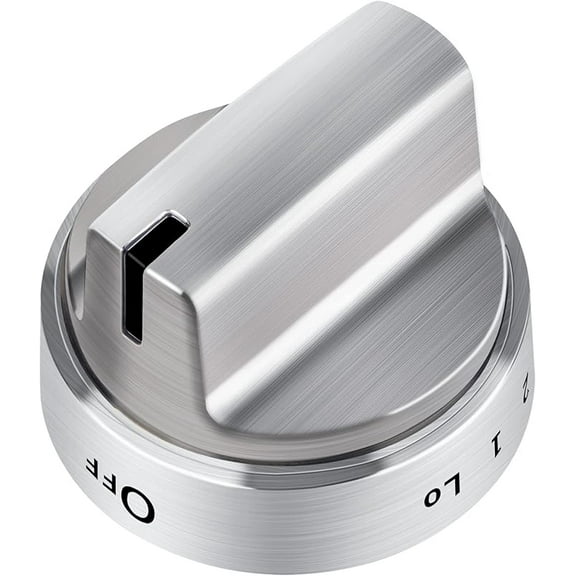 WB03X24818 Gas Stove Knobs Stainless Steel Look Plastic Range Burner Control Knobs, Compatible for GE Range Gas Stove Knob, Replacements PS11729081(1pack)