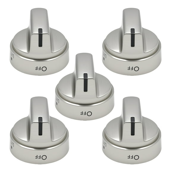 5 Pcs Black Plastic WB03X24818 Stove Knobs, Replacement Parts for GE Adora JGB700SEJ4SS JGB735SP1SS JGB700SE1SS Gas Range Cooktop Oven