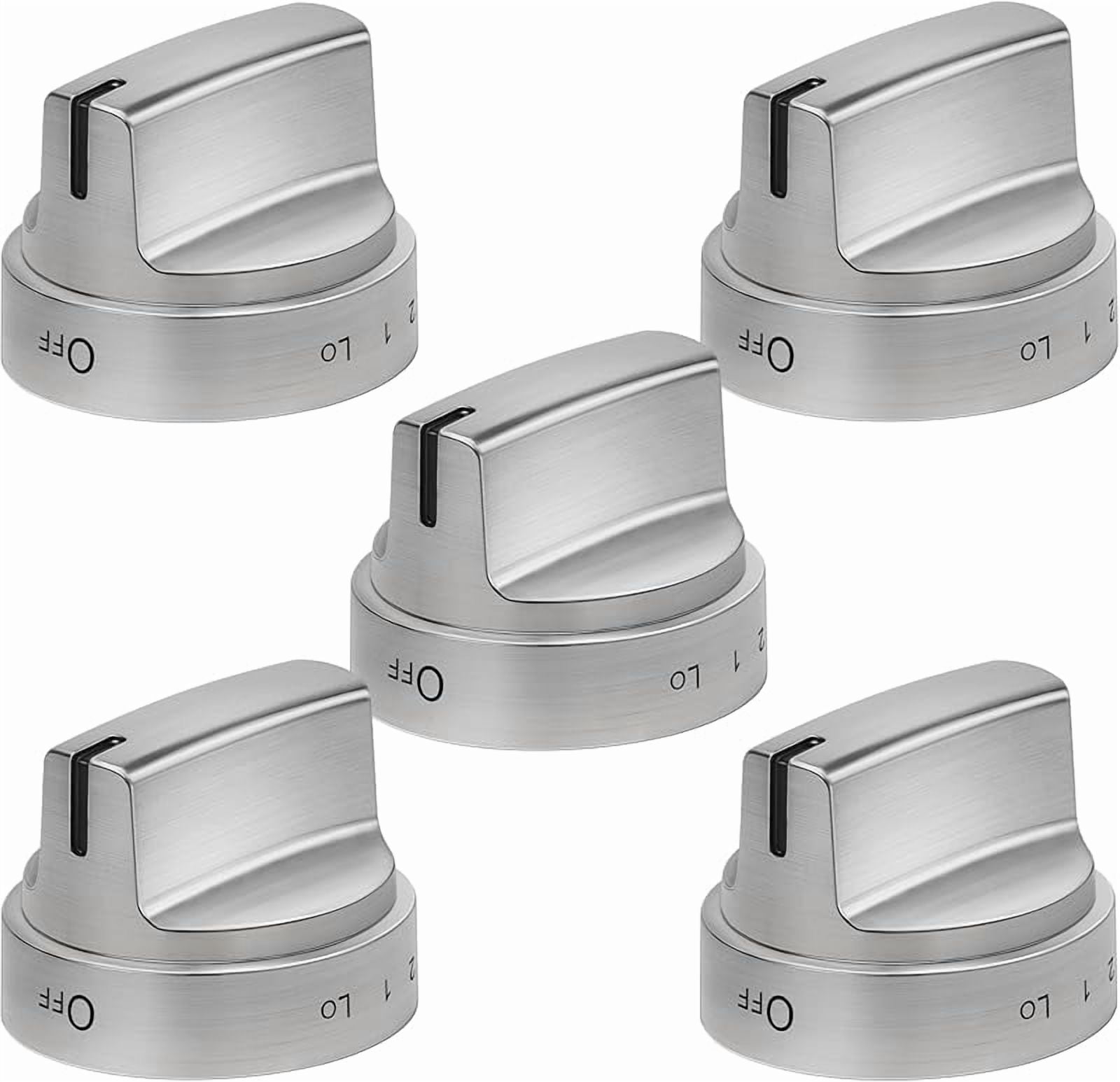 WB03X24818 Stove Knob Replacement Compatible with GE Stainless Steel Gas Range Burner Stove Knob Replace PS11729081 AP5989029 EAP11729081 4363588（5 Pack, Not Universal）