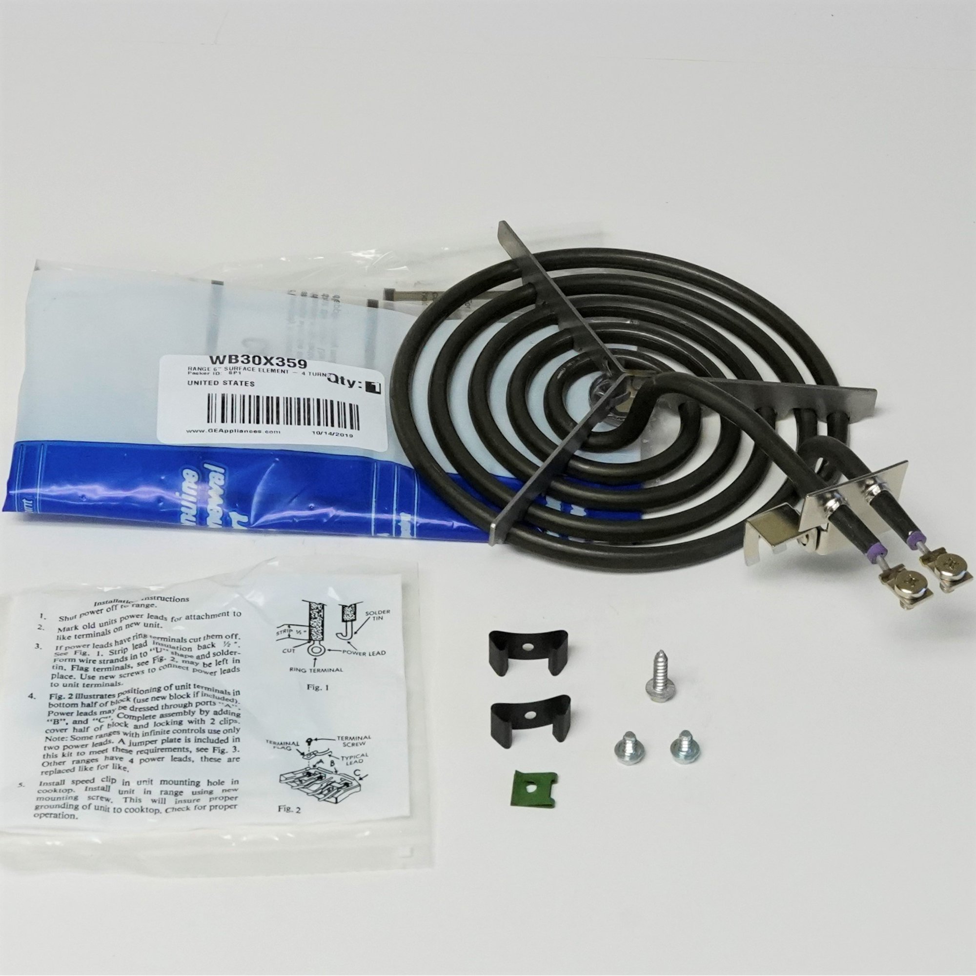 WB30X359 Genuine GE Electric Range 6 Element Burner Calrod AP2027832  PS244055 - Walmart.com