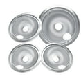 thumbnail image 1 of GE WB31T10010/11 4-Pack Electric Stove Drip Pans | Stainless Steel, Thickened Anti-Bend & Rust-Resistant – (3*6+1*8), 1 of 8