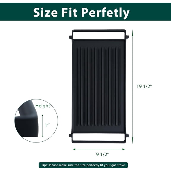 WB31X24998 WB31X24738 Reversible Cast Iron Griddle Plate for Gas Stove JGS760SPSS JGBS66REK4SS - Non-Stick Cooktop Part