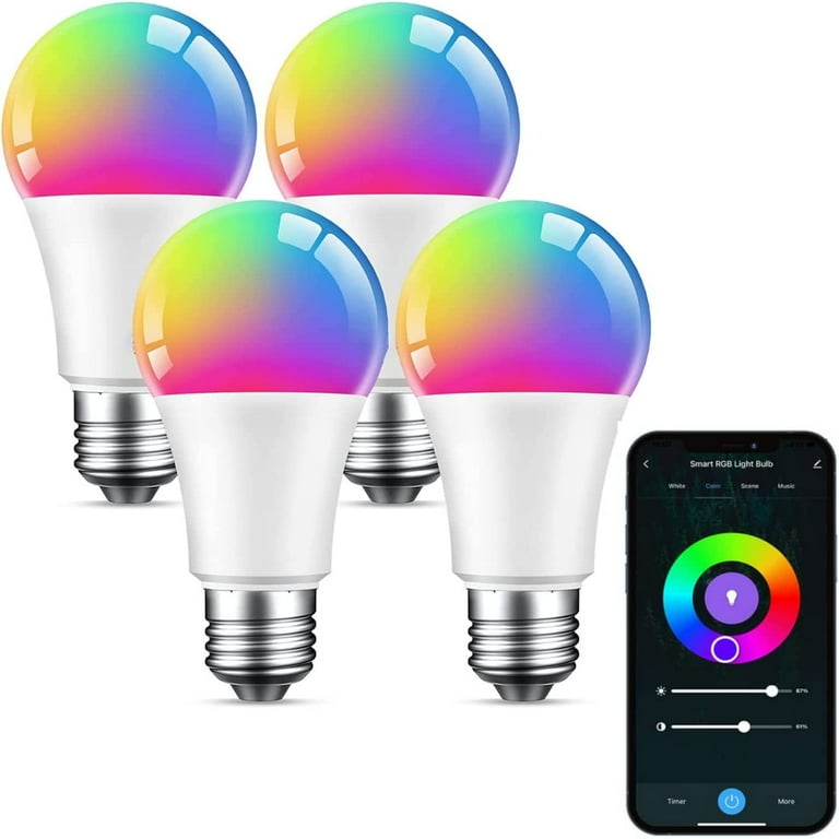 WB5 4 Gosund Smart Bulb WiFi Light Bulbs Color Changing Light Bulb Smart Light Bulbs work with Alexa Google Assistant A19 RGB Alexa Light Bulb