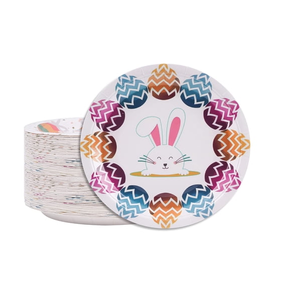 WBCBEC 36 Pieces Easter Themed Paper AFN1Plates Disposable Easter Party Paper Plates Dinnerware Plates for Easter Party Dishware Holiday Baking Cookie Plate, 7.0 Inches