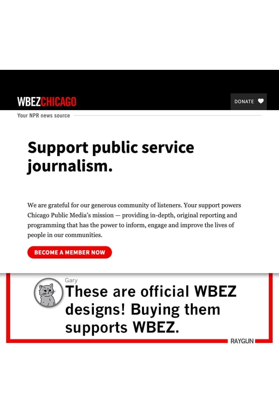 WBEZ Bee Logo Graphic Tee TShirt Gift
