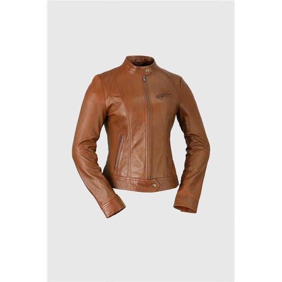 WBL1025-XS-WKY Womens Favorite Fashion Leather Jacket, Whiskey - Extra Small