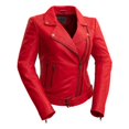 thumbnail image 1 of WBL1384-5X-5X-FRL Chloe Women Fashion Lambskin Leather Jacket for Women, Fire Red - Size 5X, 1 of 1