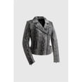 thumbnail image 1 of WBL1722-S-PYP Python Print Women Leather Jacket - Small, 1 of 1