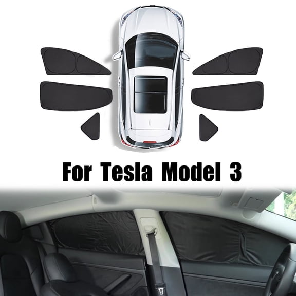 WBLATP 6PCS Side Window Sleep Privacy Blind Sun Shade UV Cover Custom for Tesla Model 3 2017-2024, 1 Pack