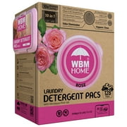 WBM Laundry Detergent Pods, Liquid, Rose Scent, 5-in-1 Cleaning Power, 128 Count