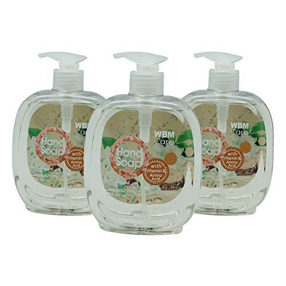 WBM Care Natural Liquid Hand Soap Scent Sandalwood & Jasmine - 16.9 Oz (3-Pack)