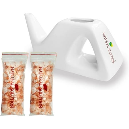 WBM Ceramic Salt Inhaler with 2 Himalayan Pink Salt Refills, Relief from Nasal Snoring, White