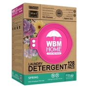WBM Laundry Detergent Pods, Spring Fragrance, 128 Count, HE Concentrated, 10x Ultra Power