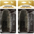 thumbnail image 1 of WBM Horse Hair Shoe Brush, Ergonomic Wooden Design Soft Bristles Shoe Brush - 2 Pack, 1 of 7