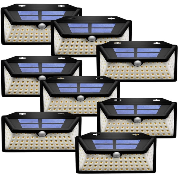 WBM LED Outdoor Wall Lights, Solar Wall Security Lights - Pack of 8