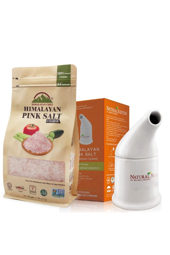 LLC Natural Himalayan Pink MDA05Salt With Ceramic Salt Inhaler, 1.7 Lb
