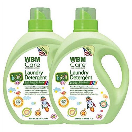 WBM LLC 1651B-2PK Liquid Baby Laundry Fragrance Free, 50 Loads Each, 3x Concentrated Detergent