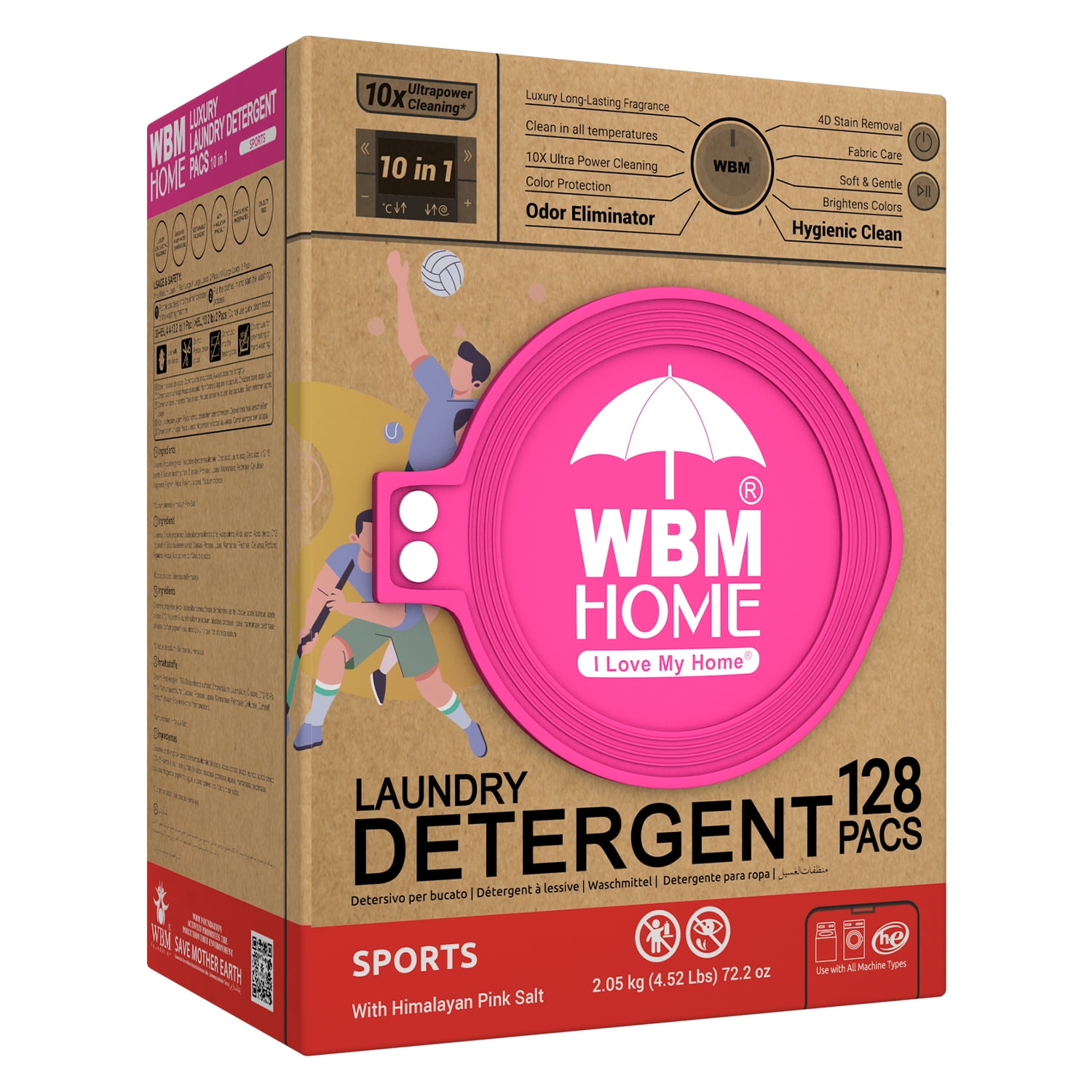 WBM Laundry Detergent Pods, Autumn Scent, 128 Count, Ultra Power Cleaning, Recyclable Packaging