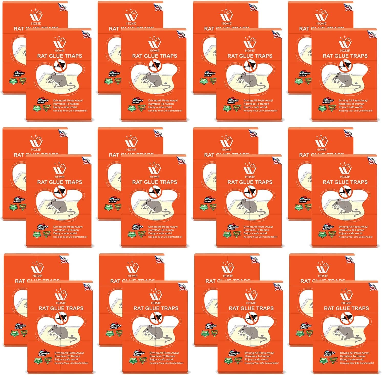 WBM Mouse Sticky Pads, Enhanced Stickiness Professional Strength, Glue Traps, Large - 24 Count