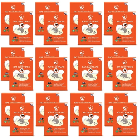 WBM Mouse Sticky Pads, Enhanced Stickiness Professional Strength, Glue Traps, Large - 24 Count