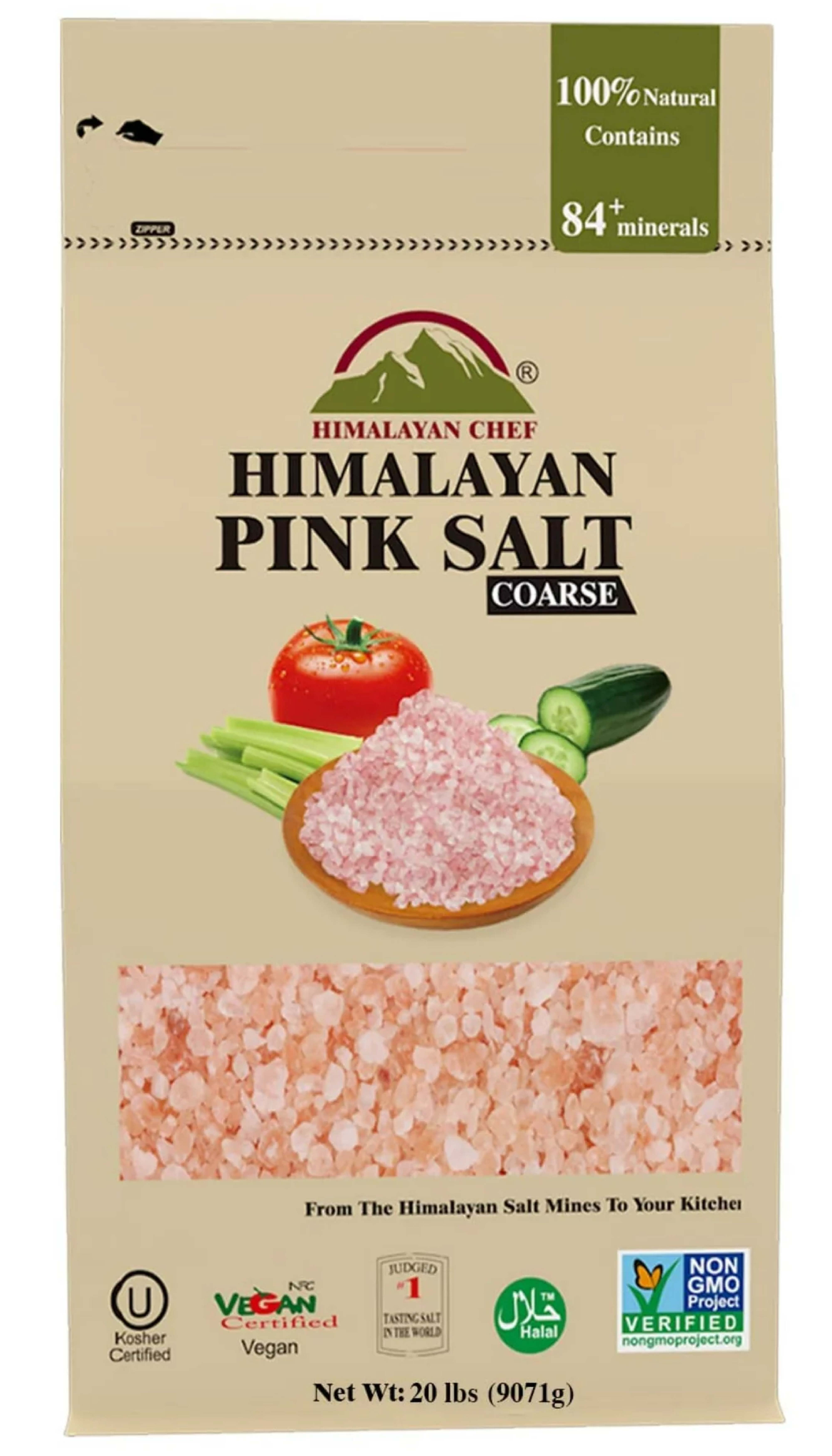 WBM Natural Himalayan Pink Salt Coarse Grain 20 lbs Bag, Ideal Seasoning Salt
