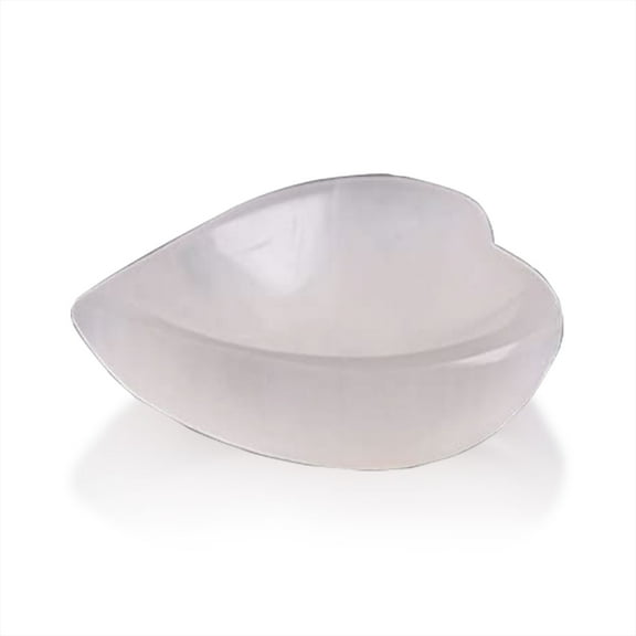 WBM Selenite Crystal Heart Shape Bowl 10cm , Reiki Healing Meditation & Home Decoration Stone