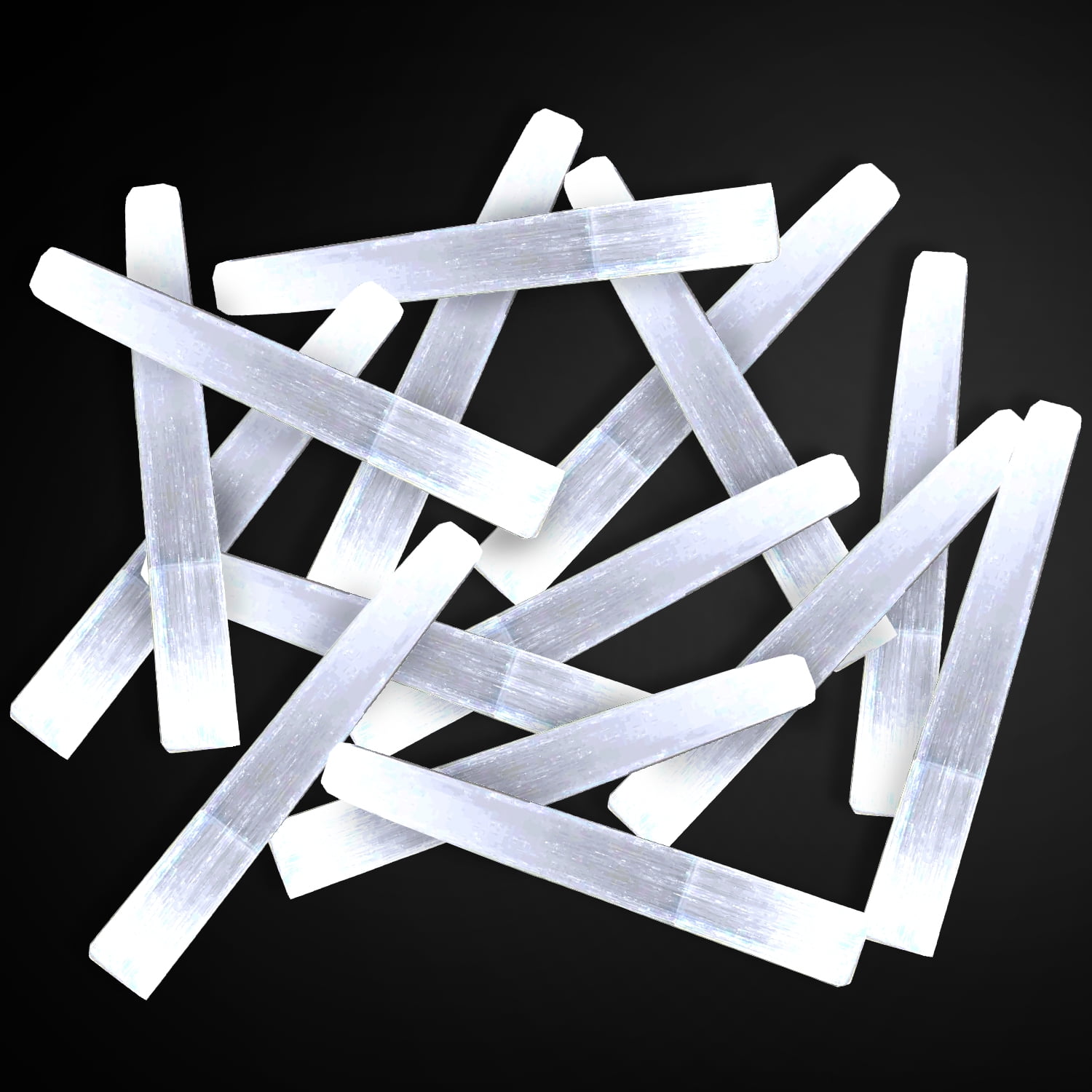 Polished White Selenite Crystal Sticks Set for Healing and Decoration