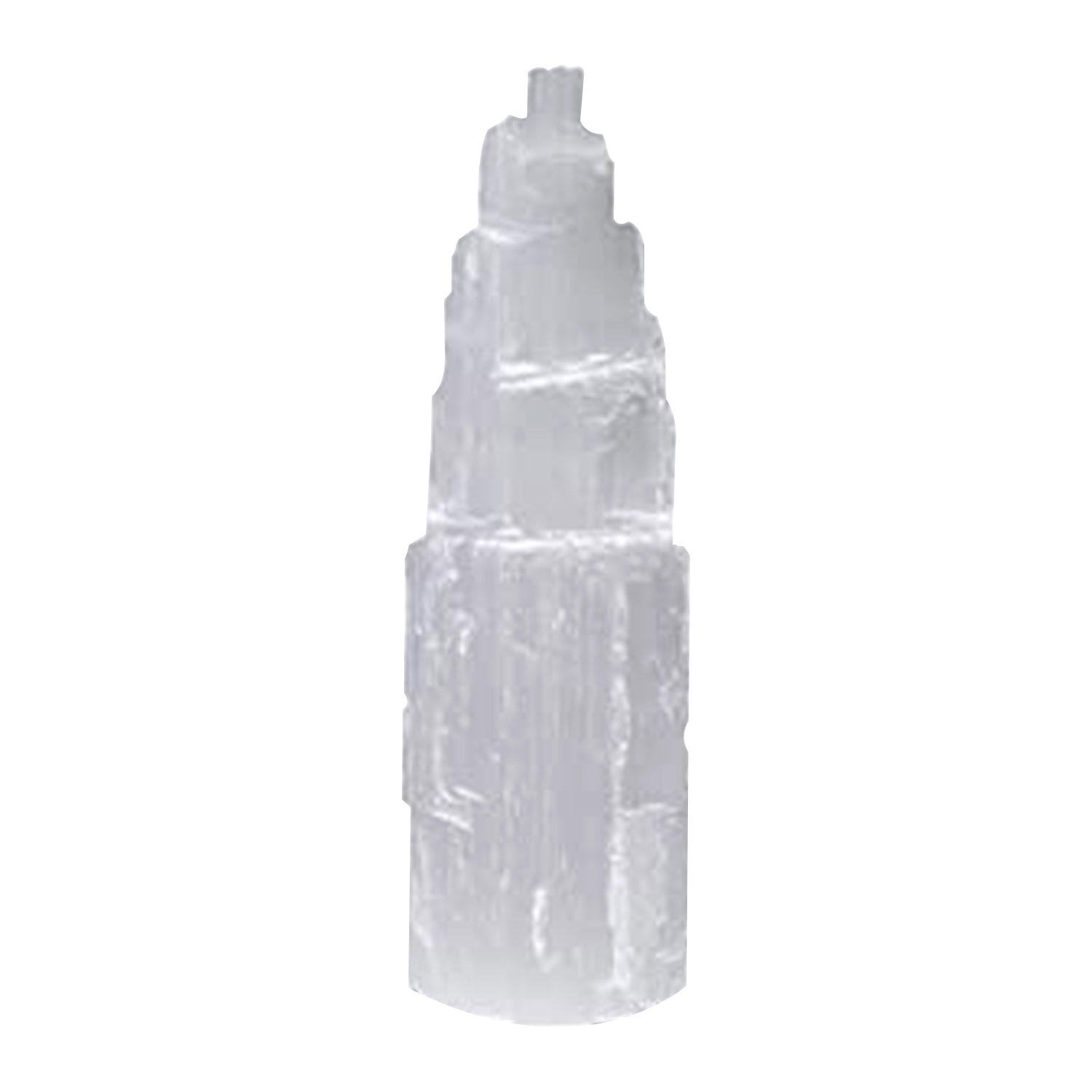 15cm White Selenite Crystal Tower Lamp