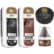 WBM Shine Polishing Set, Black & Brown Sponge For Shinning, with Black, Brown Shoe Cream, Shoe Cleaner, Pack of 4