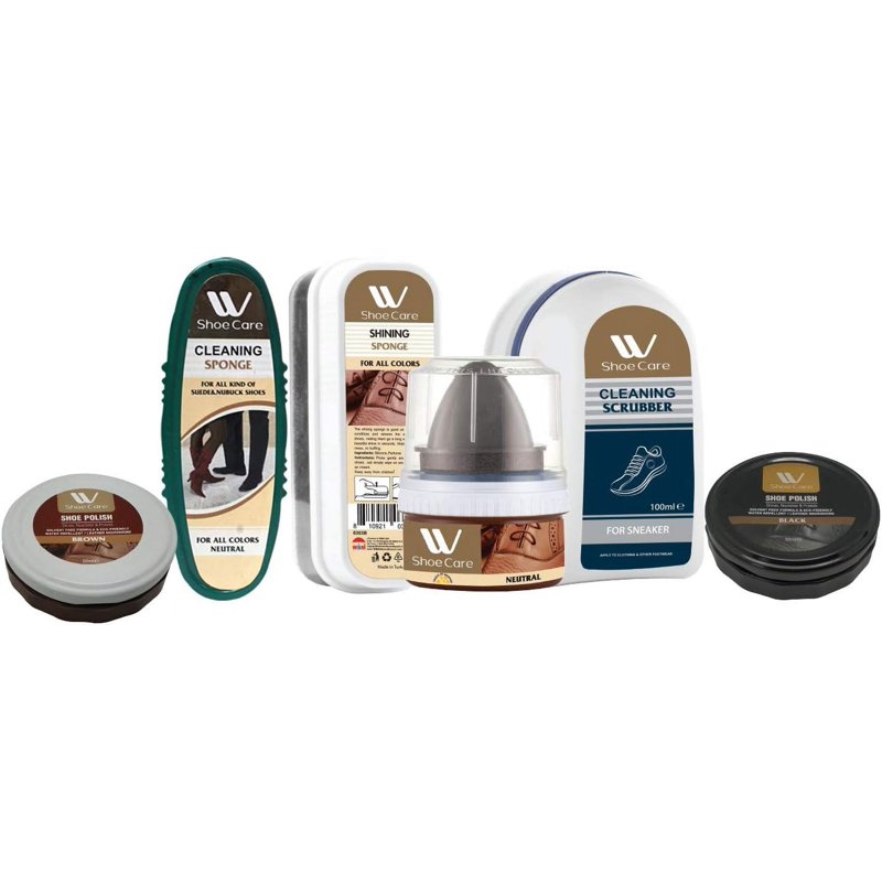 Shoe Kit | Cleaning Scrubber & Sponge, Shoe Polish and Shoe Shine Sponge, for all colors