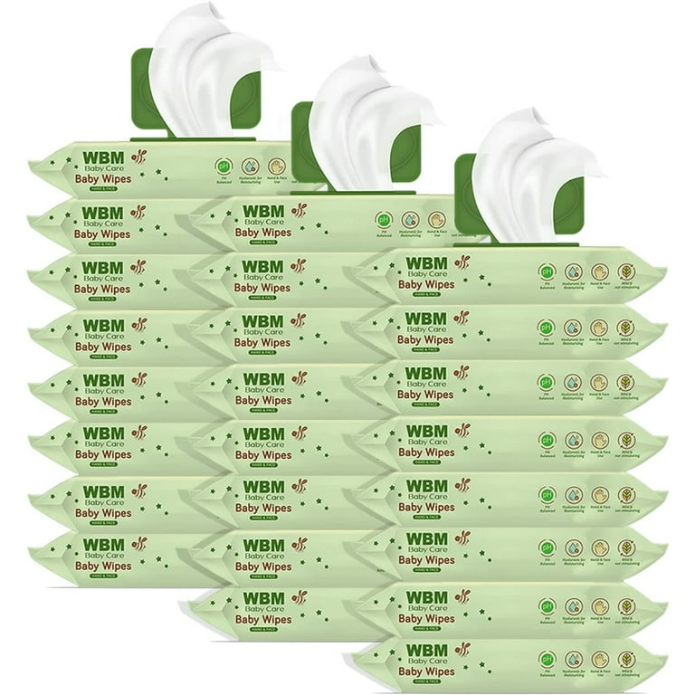 WBM Unscented Baby Wet Wipes Safe Clean with Flip Top Dispenser 24 Flip Top Pack 48 Sheets Each