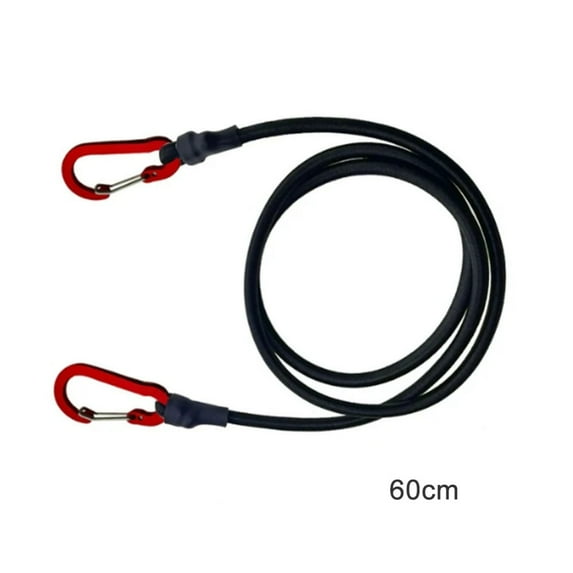 WBQ 24 Inch Bungee Cord with Aluminum Carabiner Hook Heavy Duty Bungee Straps with Hooks Elastic Rope for Luggage Rack Cargo Camping Tent Bike Transporting