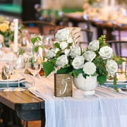 WBQ 25 Pcs Artificial Rose Flowers Fake Rose with Stems Real Looking Burgundy Roses for DIY Wedding Bouquets Home Decors White