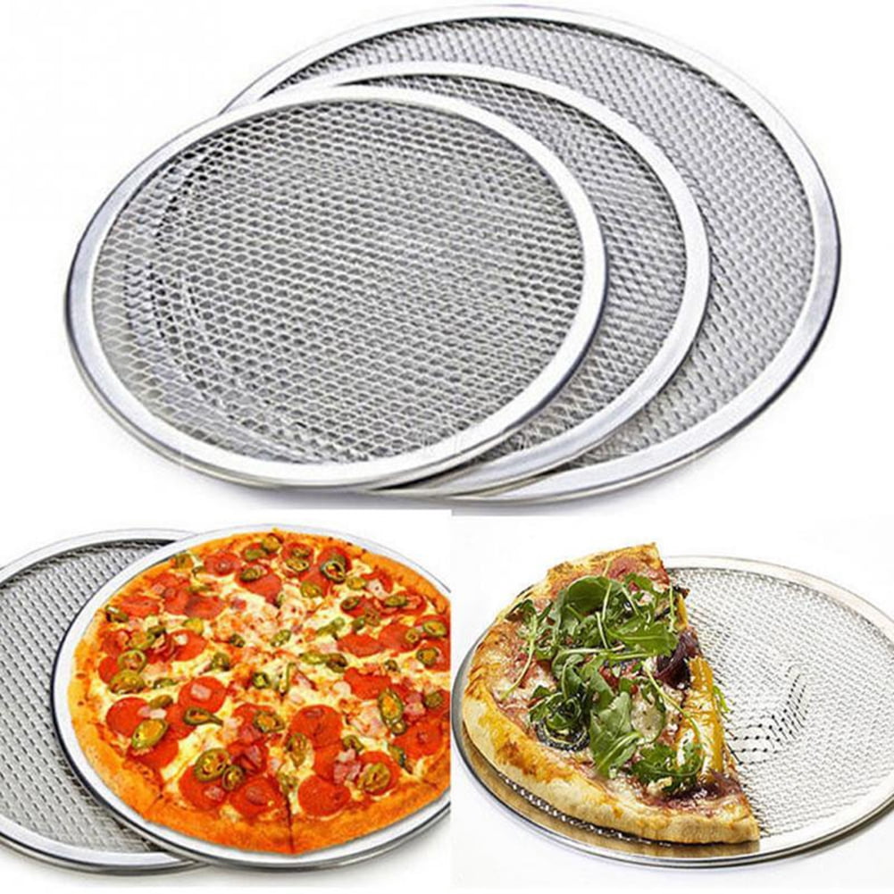WBQ 3 PCS Aluminum Air Crisp Pizza Pan, Silver 6in 3PCS