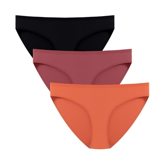 WBQ 3 Pack Seamless Period Underwear for Women 4-Layers Leakproof Menstrual Panties Postpartum Protective Briefs Low Rise Ladies Panties Nylon Spandex Women Panties S-XL