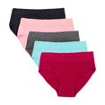 thumbnail image 1 of WBQ 5 Pack Cotton Panties for Women Mid Rise Bikini Underwear Hipster Underpants Lace Briefs S-2XL, 1 of 5