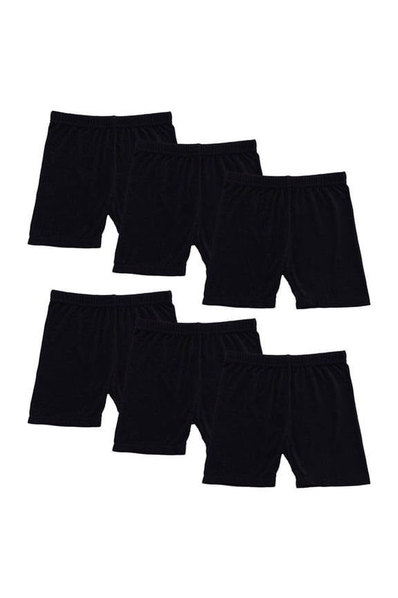 6 Pack Dance Shorts Girls Bike Shorts Cotton Blend Breathable and Safety Shorts for Kids Elastic Waist Volleyball Athletic Shorts Toddlers Girls Solid Color Safety Under Dress Shorts 2-10T