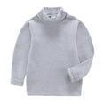 thumbnail image 1 of WBQ Boys Girls Winter Turtleneck Fleece Tops Long Sleeve Unisex Kids Soft Touch Thermal Underwear T Shirts 1-10Y, 1 of 5