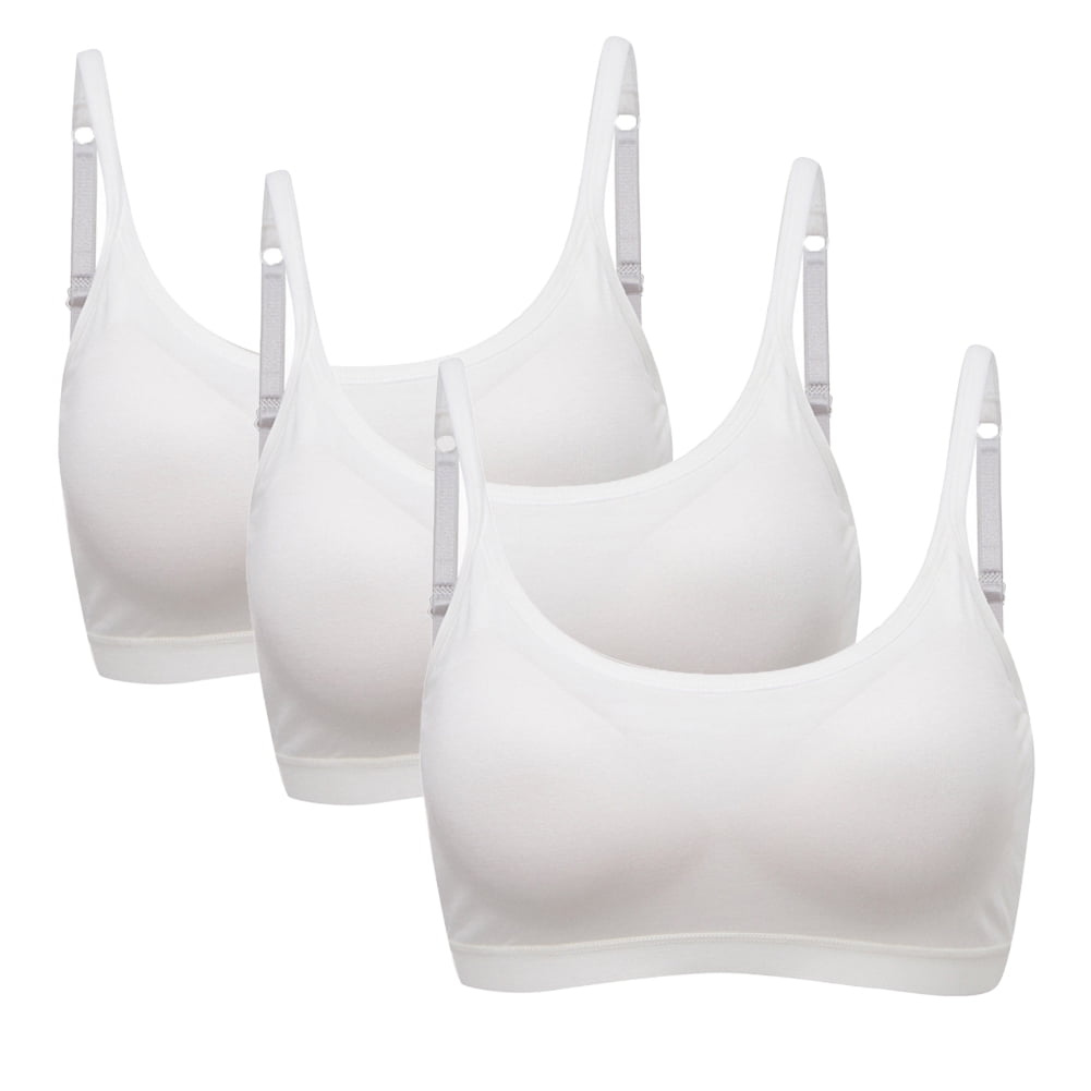 Buy Indi Bargain Poly Cotton Girls/Women's Everyday Sports/Beginners  Camisole Non-Padded Bra (Size 28 to 34) Bra (6 White) at