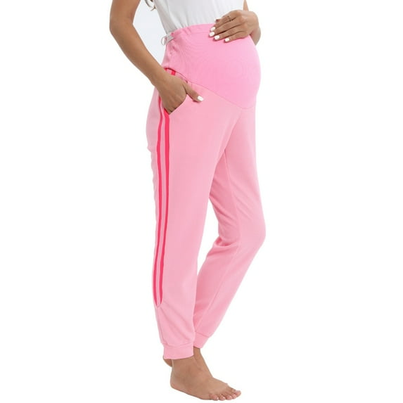 WBQ Casual Maternity Joggers Pants Women's Pajama Lounge Sweatpants with Pockets Pink Tag XL/US 12