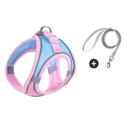 WBQ Cat Harness,Leash and Collar Set,Escape Proof Kitten Vest Harness for Walking,Easy Control Night Safe Pet Harness with Reflective Strap and Bell for Small Large Kitten,Fit for Puppy,Rabbit