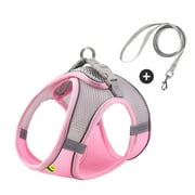 WBQ Cat Harness,Leash and Collar Set,Escape Proof Kitten Vest Harness for Walking,Easy Control Night Safe Pet Harness with Reflective Strap and Bell for Small Large Kitten,Fit for Puppy,Rabbit